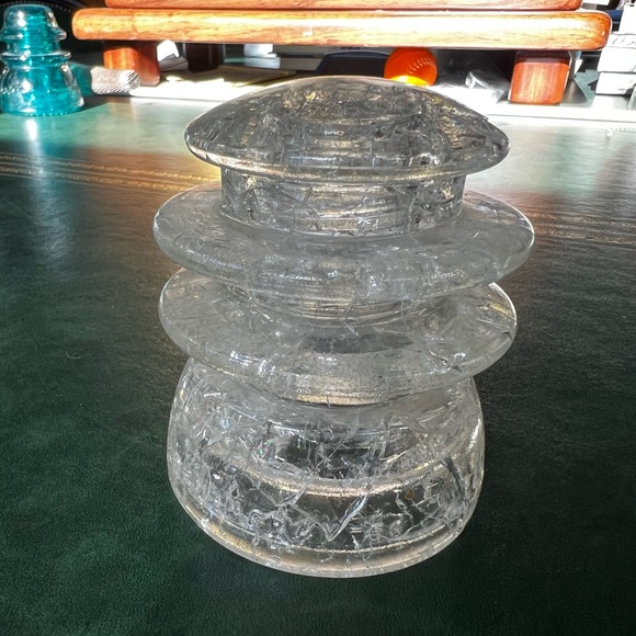 Antique Vintage Glass Insulator Telephone Wire Insulator - Picture 5 of 6